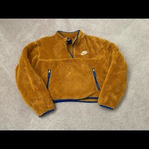 Nike Sherpa Fleece 1/4 Zip Crop Sweatshirt